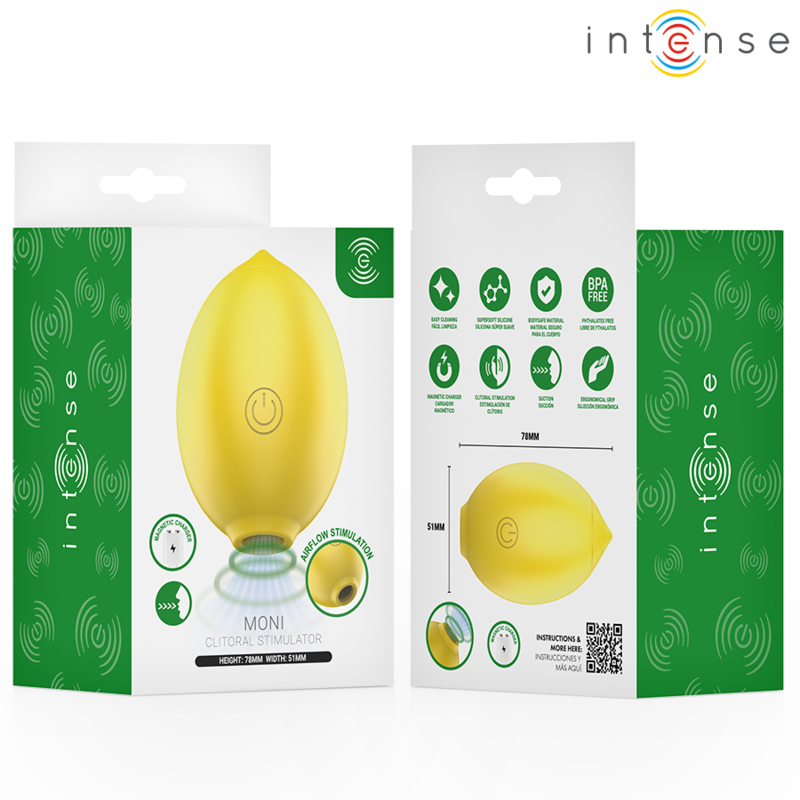 INTENSE - MONI ESTIMULADOR SUCCIONADOR DE CLÍTORIS LIMÓN - Imagen 8