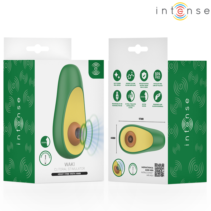 INTENSE - WAKI ESTIMULADOR SUCCIONADOR DE CLÍTORIS AGUACATE - Imagen 8