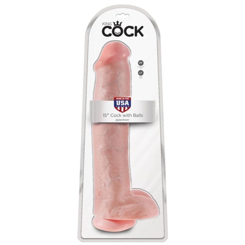 KING COCK - DILDO REALISTA CON TESTÍCULOS Y VENTOSA 38 CM COLOR NATURAL - Imagen 6