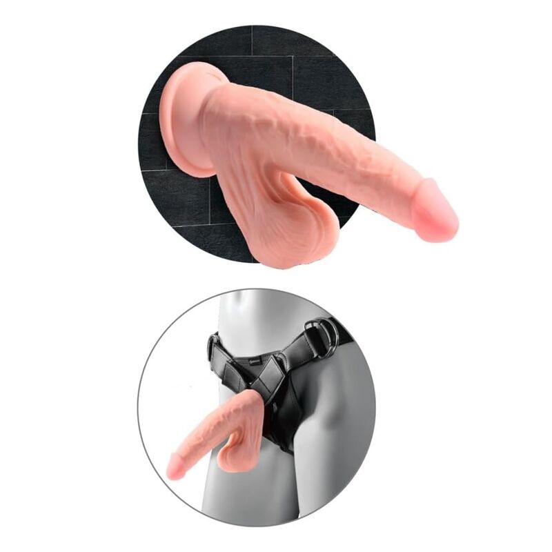 KING COCK PLUS - DILDO REALISTA TRIPLE DENSIDAD CON TESTÍCULOS OSCILANTES 23 CM COLOR NATURAL - Imagen 6
