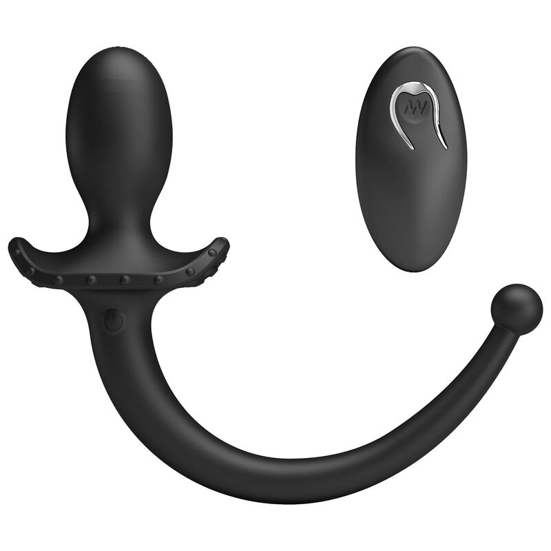Vibrador anal y perineal MR PLAY negro con mando inalámbrico ovalado