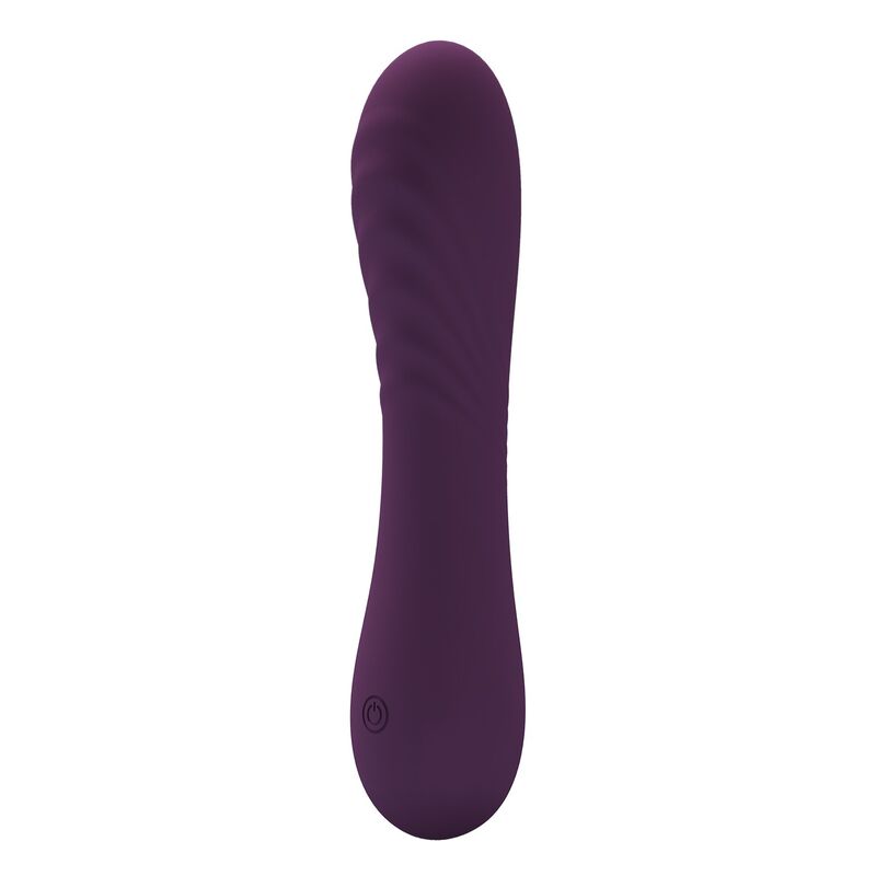 Vibrador Alexisrose Recargable 10 Funciones Morado, visto de frente sobre fondo blanco