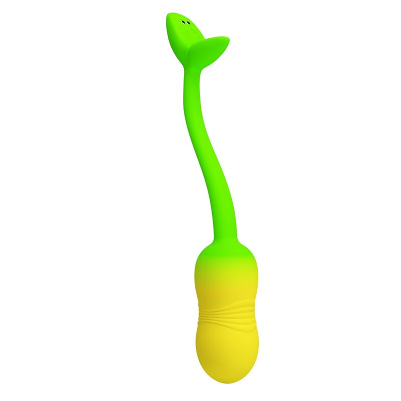 Huevo vibrador Pretty Love verde y amarillo con cable flexible acabado en forma de pez
