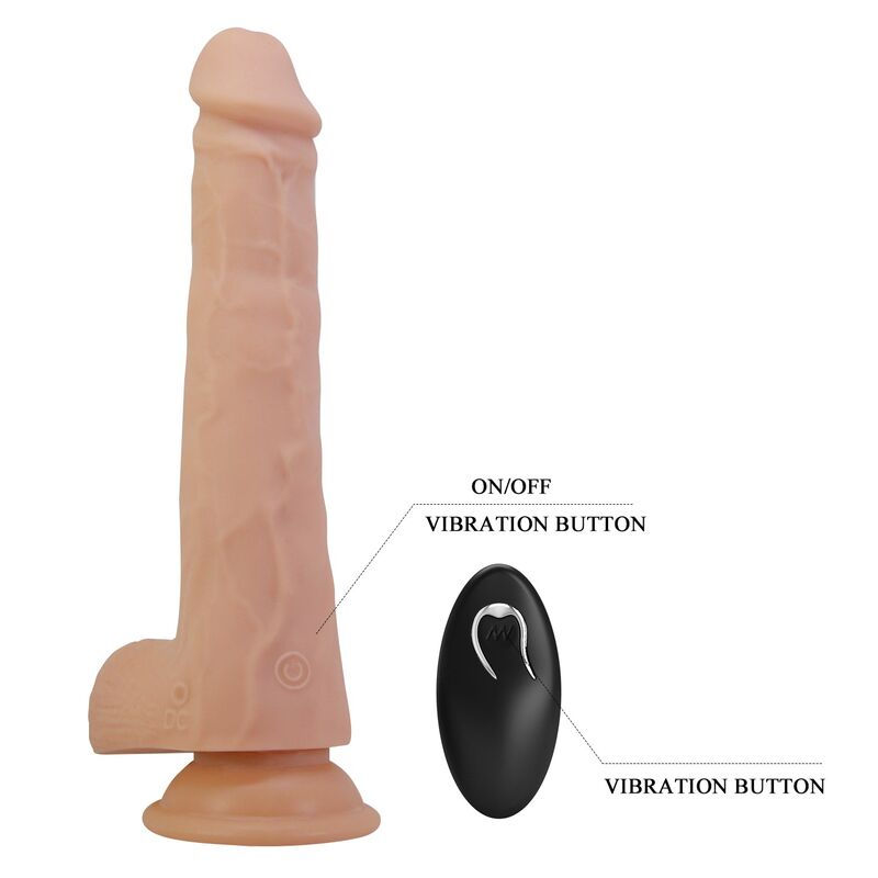 PRETTY LOVE - MILES DILDO VIBRADOR CON EMPUJE Y ROTACIÓN 23,5 CM Ø 4,8 CM COLOR NATURAL