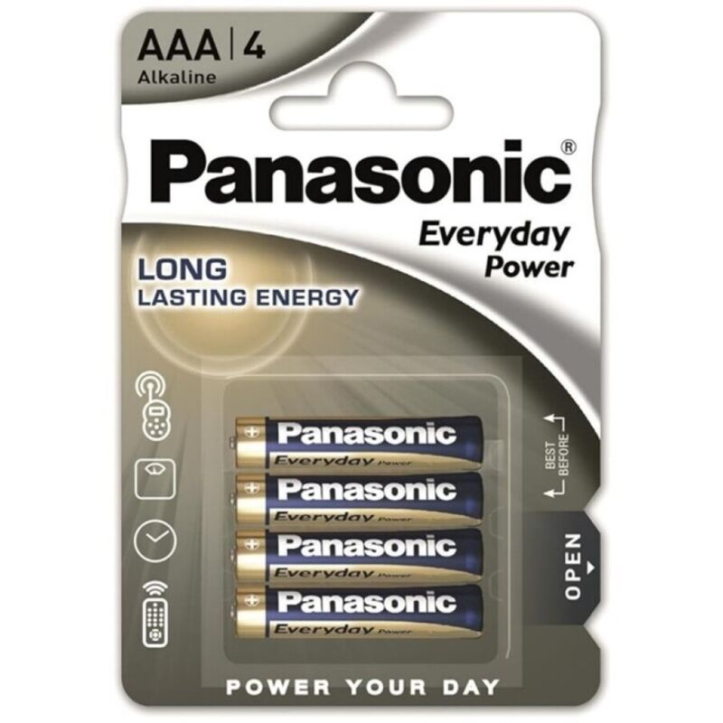 Blíster Panasonic Everyday Power con cuatro pilas alcalinas AAA