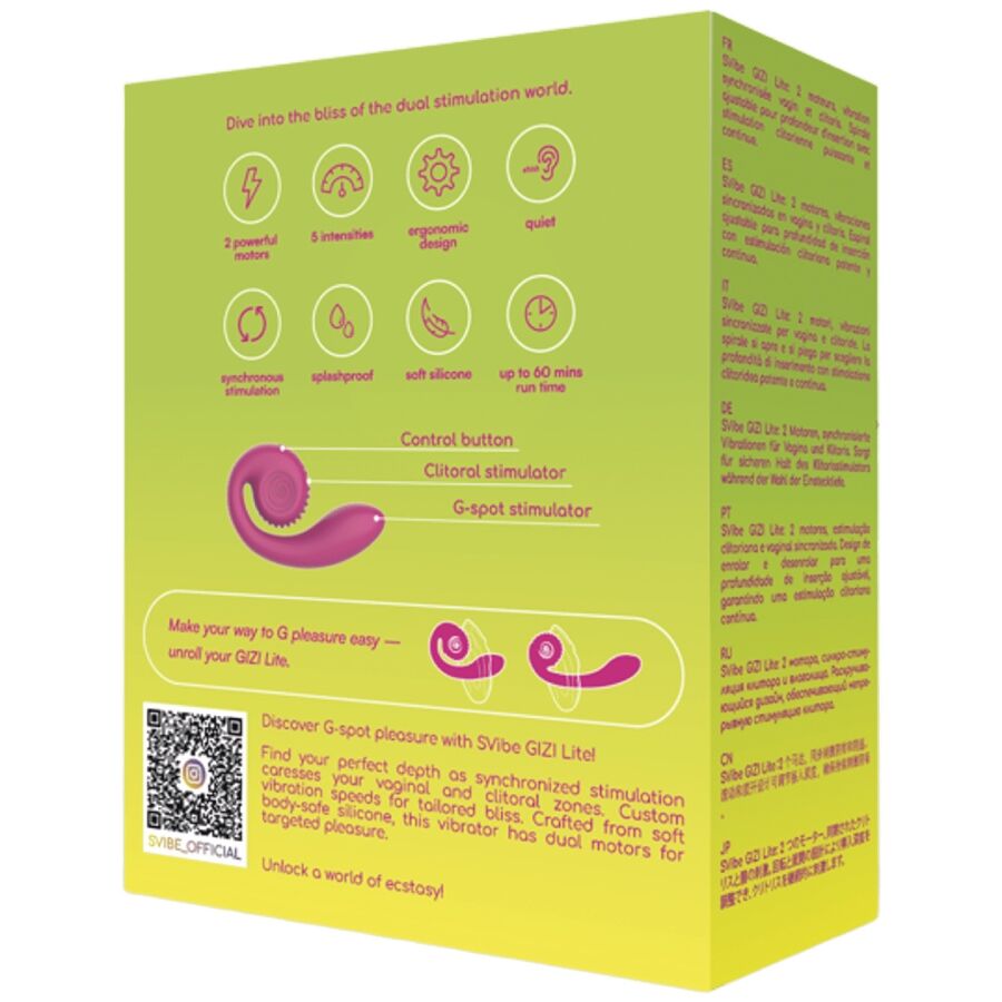Gizi Lite Vibrador Dual Punto G Y Clítoris Rosa Snail Vibe