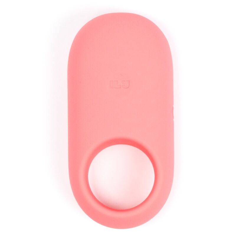 Anillo vibrador para pene JE JOUE Ily de color coral, con abertura circular en un extremo