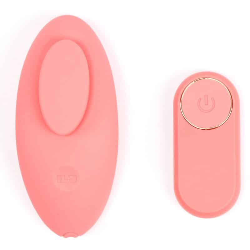 Vibrador íntimo Je Joue coral junto a su mando a distancia