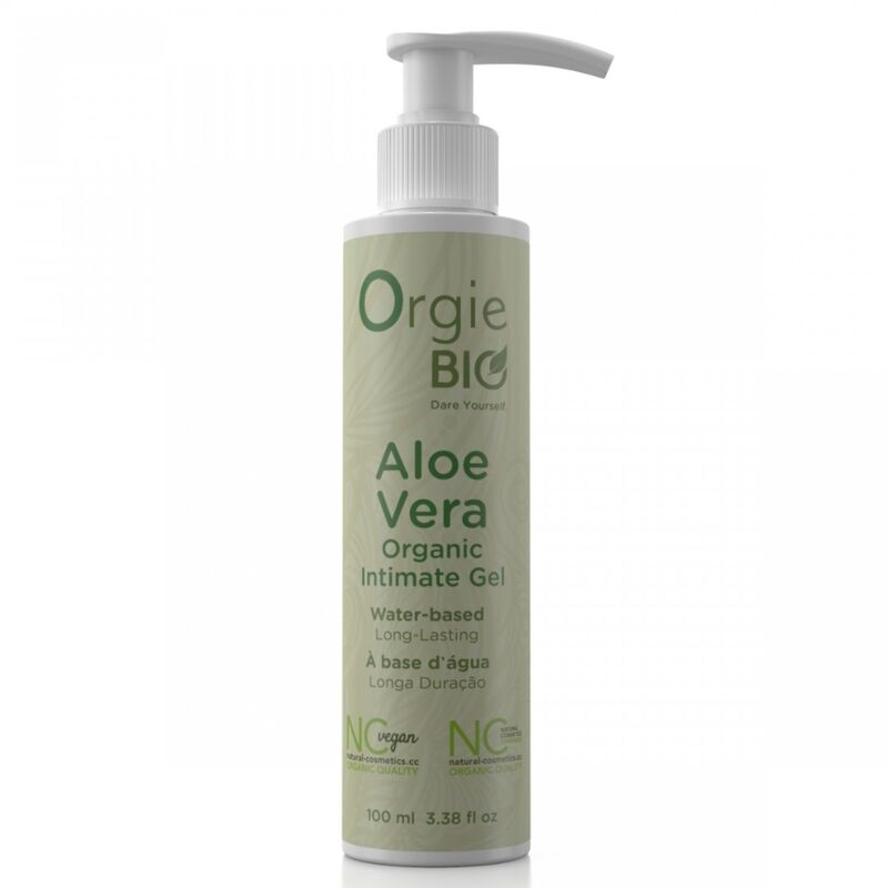 Gel íntimo orgánico Orgie Bio Aloe Vera en envase con dosificador