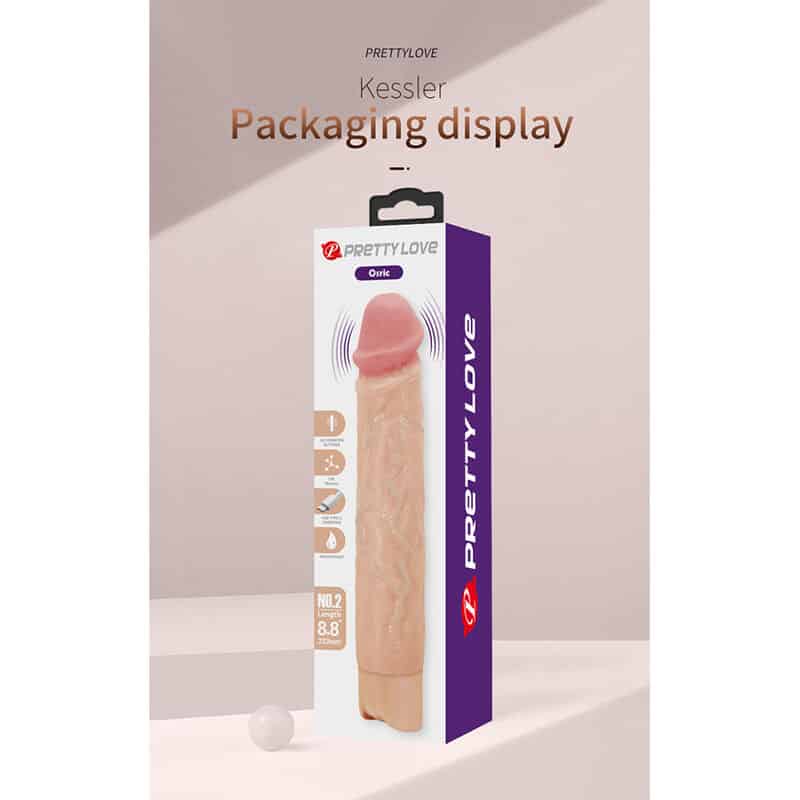 PRETTY LOVE - KESSLER DILDO VIBRADOR REALISTA 10 MODOS DE VIBRACIÓN Y 10 DE EMPUJE 22 CM NATURAL