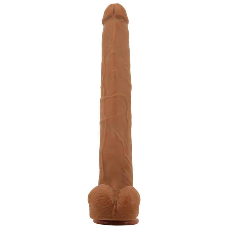 PRETTY LOVE - VIGGO DILDO REALISTA TACTO SUAVE CON PIEL DESLIZANTE 36,5 CM MARRÓN