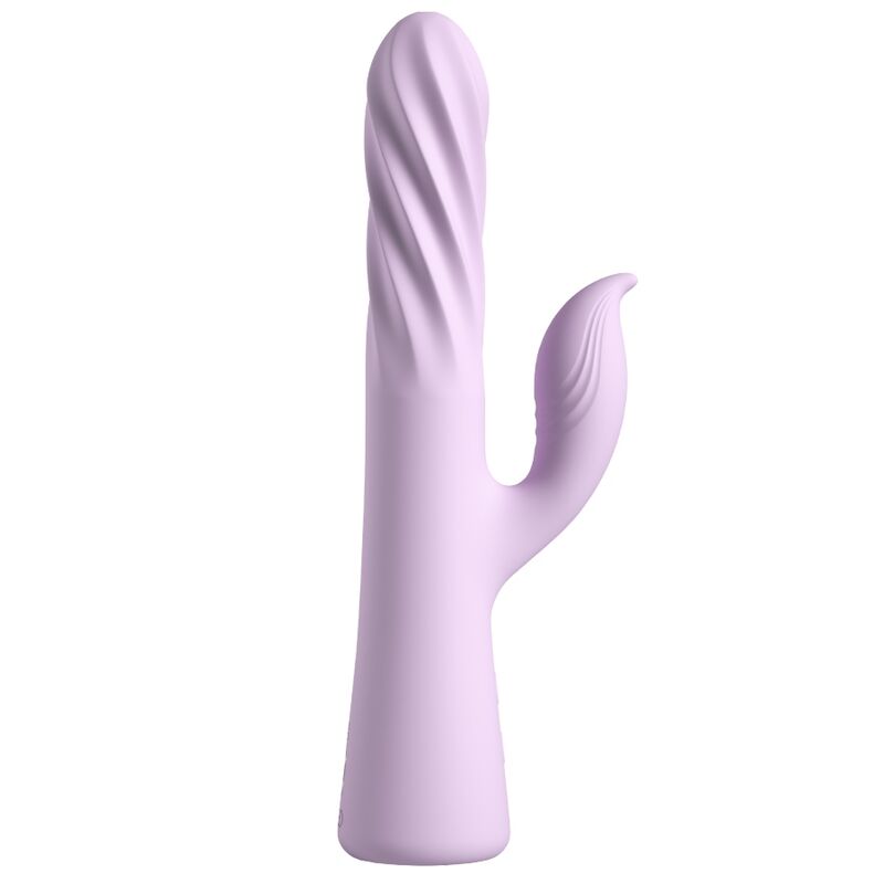 Vibrador morado Fantasy For Her Fantasy Twist, con cuerpo alargado y apéndice lateral curvado
